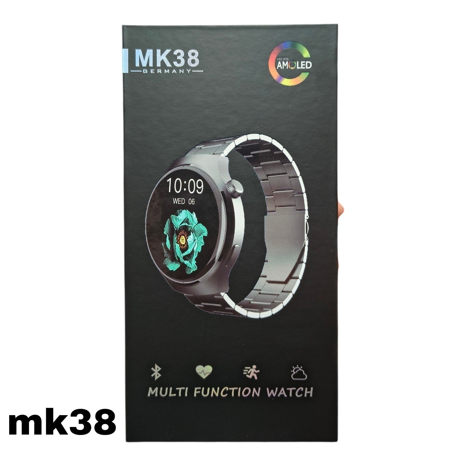 MK38 Premium Round AMOLED HD display Germany Multi Function Smart Watch For Men
