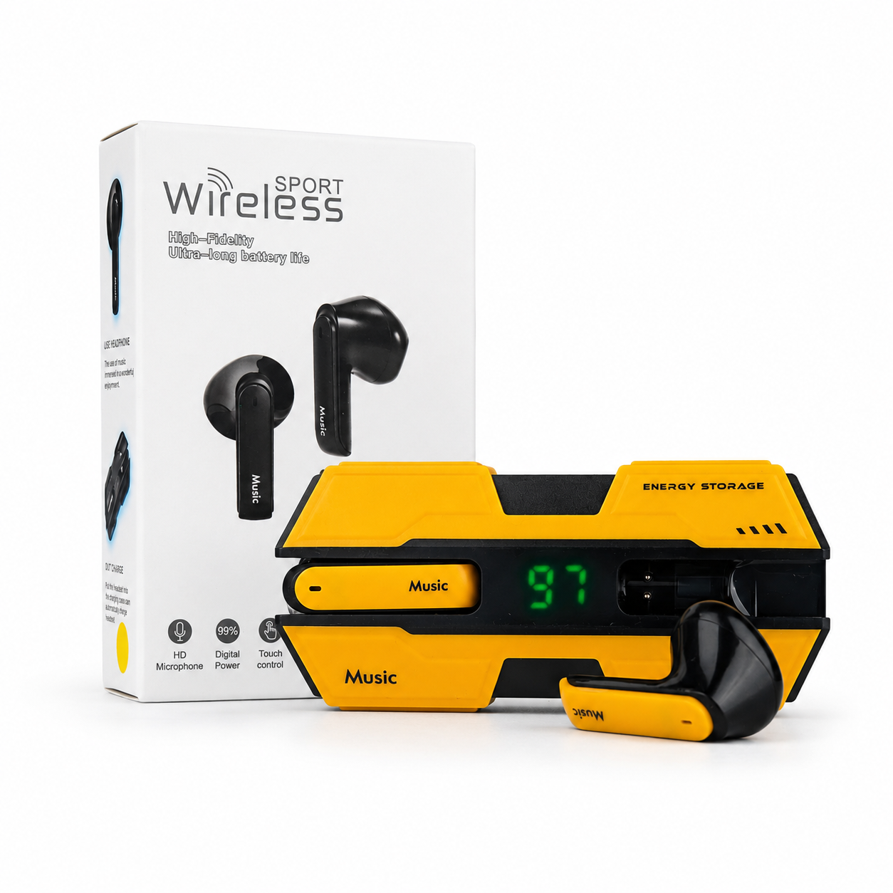 K8 Sport True Wireless Earbuds – In-Ear Bluetooth Earphones with Deep Bass, Touch Control, LED Digital Display & Secure Fit for Gym & Sports - Image 3