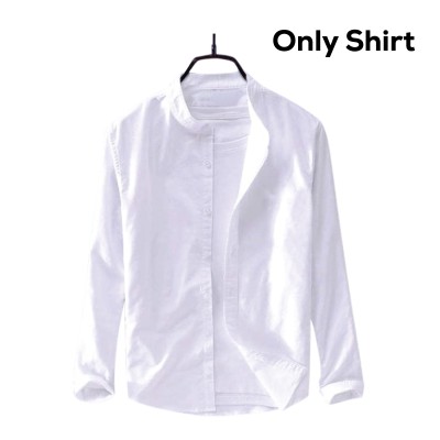 3 Pcs Combo Men's Ban Collar Cotton Shirt- - Image 3
