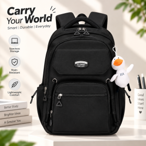 Stain-Resistant Waterproof School & College Backpack – Durable Nylon Softback Daypack with 20-35L Large Capacity, Multiple Compartments & Premium Zippers (22x14x07 Inch)