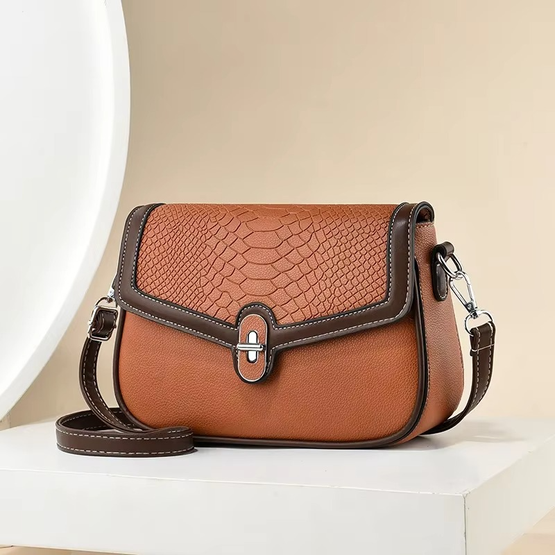 Premium Brown PU Leather Small Handbag & Shoulder Bag – Stylish Soft Casual Tote Crossbody Purse with Multiple Interior Compartments & Zipper Closure (23x7x16 cm) - Image 2