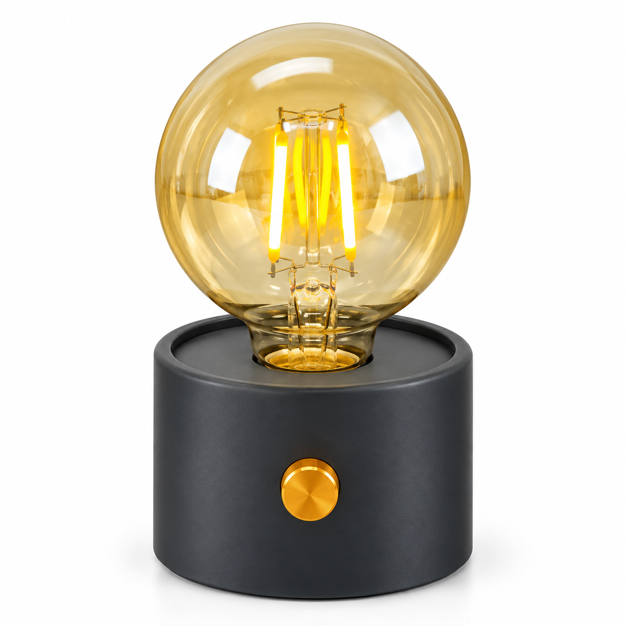 Vintage Edition LED Bulb Night Light – Rechargeable Cordless Art Classics Table Lamp with Dimmable Rotary Knob & Warm Ambient Glow for Bedroom & Home Decor - Image 2