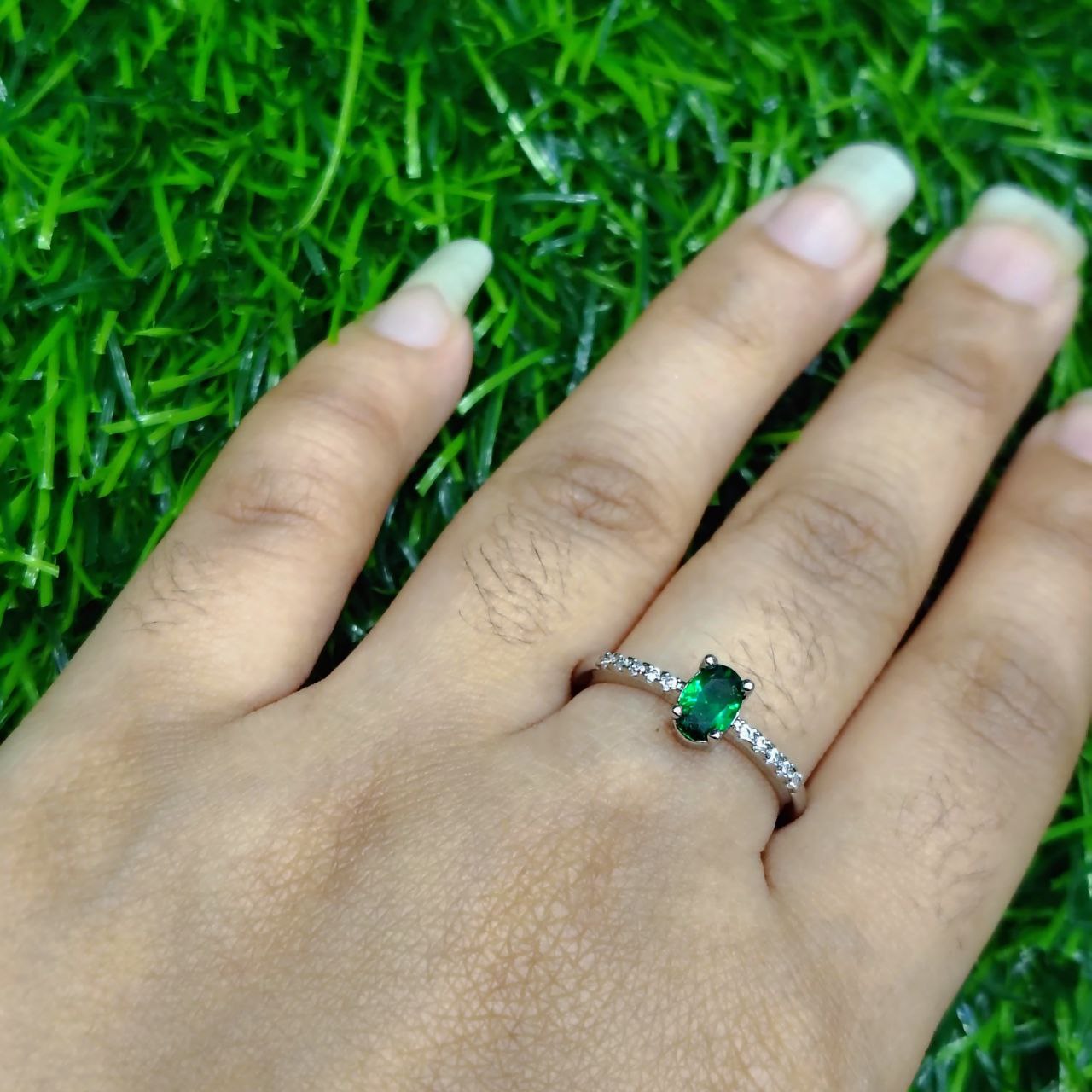 Sapphire Crystal Ring – Premium Silver Finish - Image 3