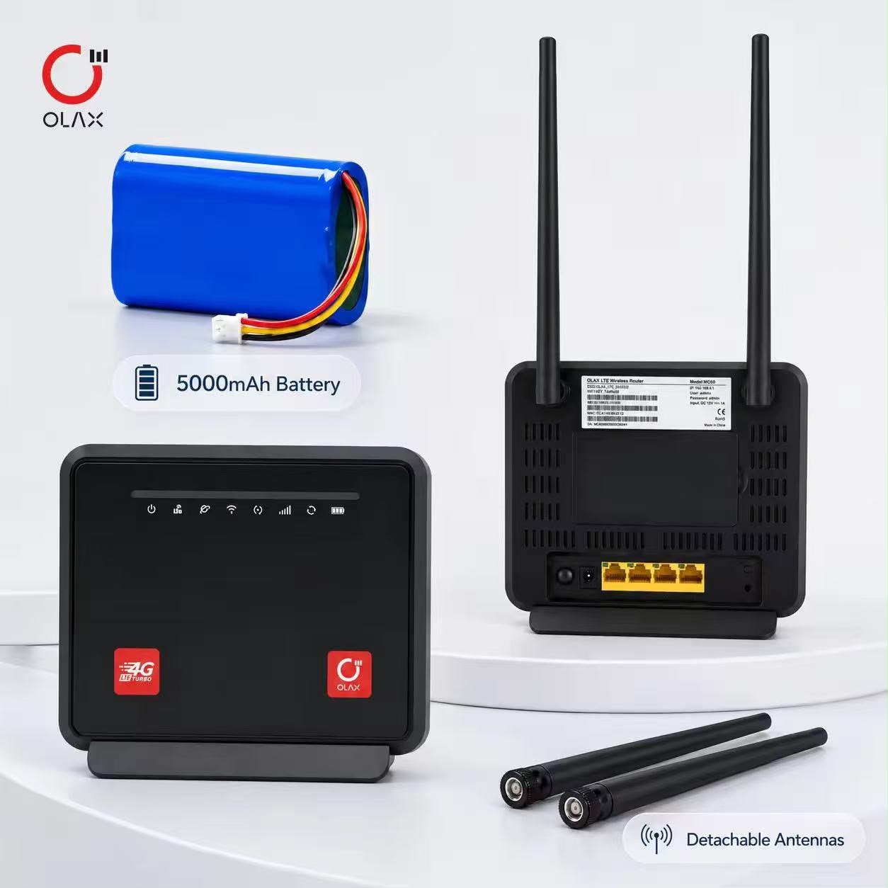 OLAX MC60 300Mbps Wi-Fi LTE Turbo Router 5000mah Battery - Image 2
