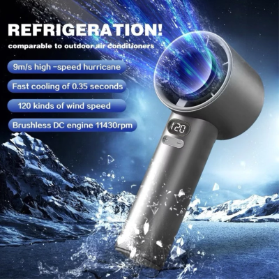 M11 Handheld Bladeless Mini Fan (Model: NL-619) – 1200mAh Rechargeable Portable Pocket Fan with 5-Speed Intelligent Digital Frequency Conversion & Type-C Charging - Image 4