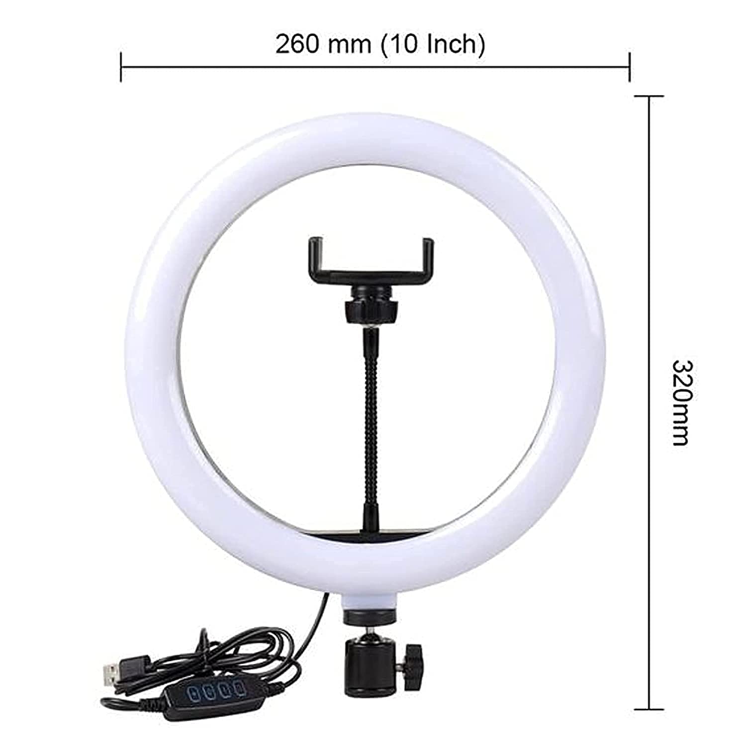 10-Inch LED Ring Light with Tripod Stand & Phone Holder – Dimmable Beauty Light with 3 Color Modes, 10 Brightness Levels & Bluetooth Remote for Vlogging, Makeup & Photography - Image 3