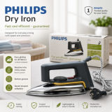 Philips HD1172 Dry Iron 1000W – Lightweight Non-Stick Linished Soleplate, Pointed Slim Tip & Button Groove for Smooth, Fast Ironing