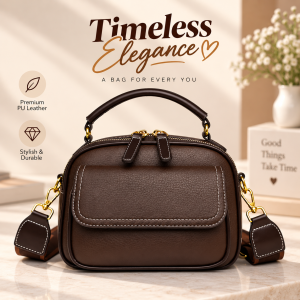 Women's Soft PU Leather Small Shoulder Bag & Tote – Stylish Fashion Crossbody Handbag with Zipper & Open Closure for Daily Use & Travel