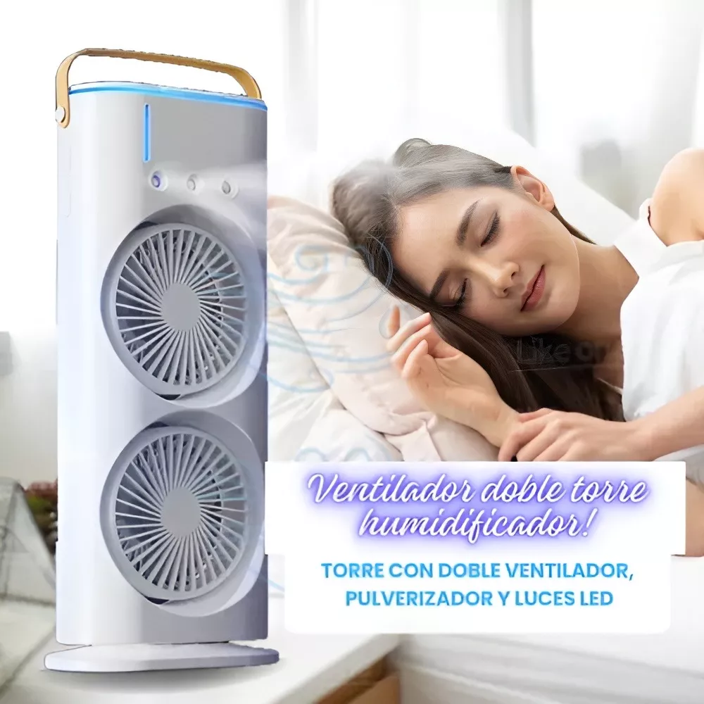 FADIUMS Rechargeable Portable Double-Ended Spray Fan with Humidifier – 600ml Water Tank, 3-Speed Cooling Fan, Built-in Multi-Color LED & USB Type-C Desktop Fan - Image 5