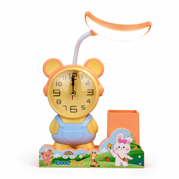 3 in 1 Table Lamp with Analog Clock & Pen Holder - Image 5