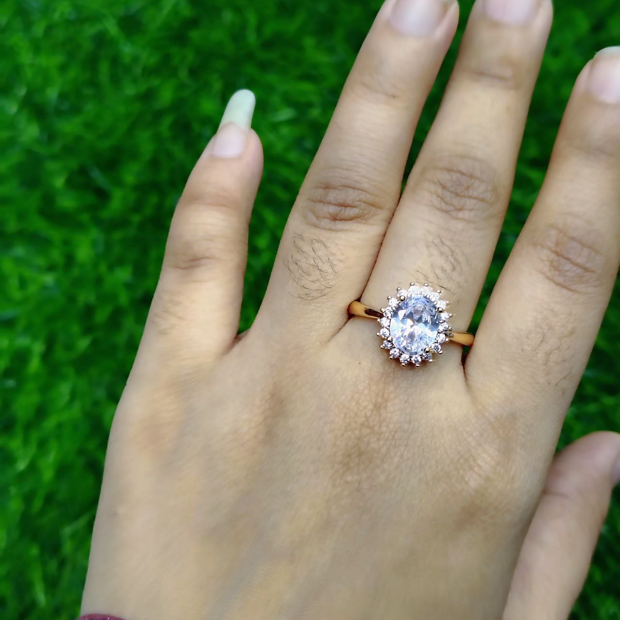 Classic Crystal Crown Ring – Golden Finish - Image 2