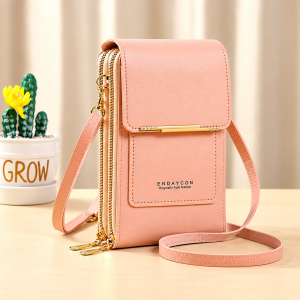 Stylish Touchscreen Phone Window and Multi-Compartment Crossbody Ladies Wallet Bag (PUIMENTIUA Touchscreen Crossbody Phone Wallet Bag)