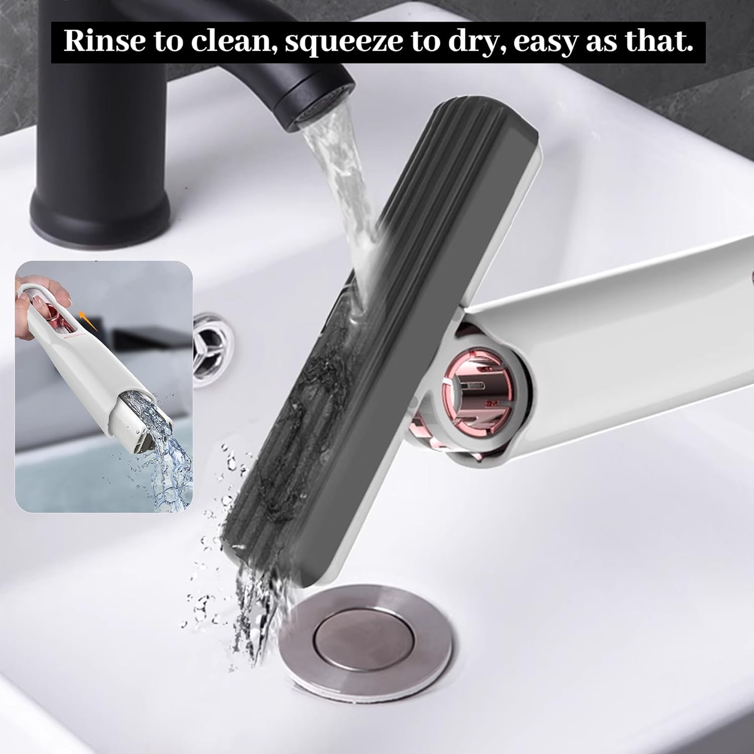 Mini Mop Powerful Squeeze Folding Home Cleaning Mops - Image 4