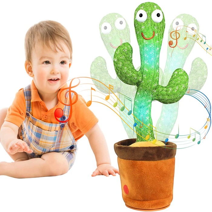 HelloKimi Singing & Dancing Cactus Plush Toy – Rechargeable Interactive Electronic Toy with 120 Songs, Wiggling & Copying Features, Safe PP Cotton Soft Doll, Perfect Kids Educational & Party Gift (32cm) - Image 3
