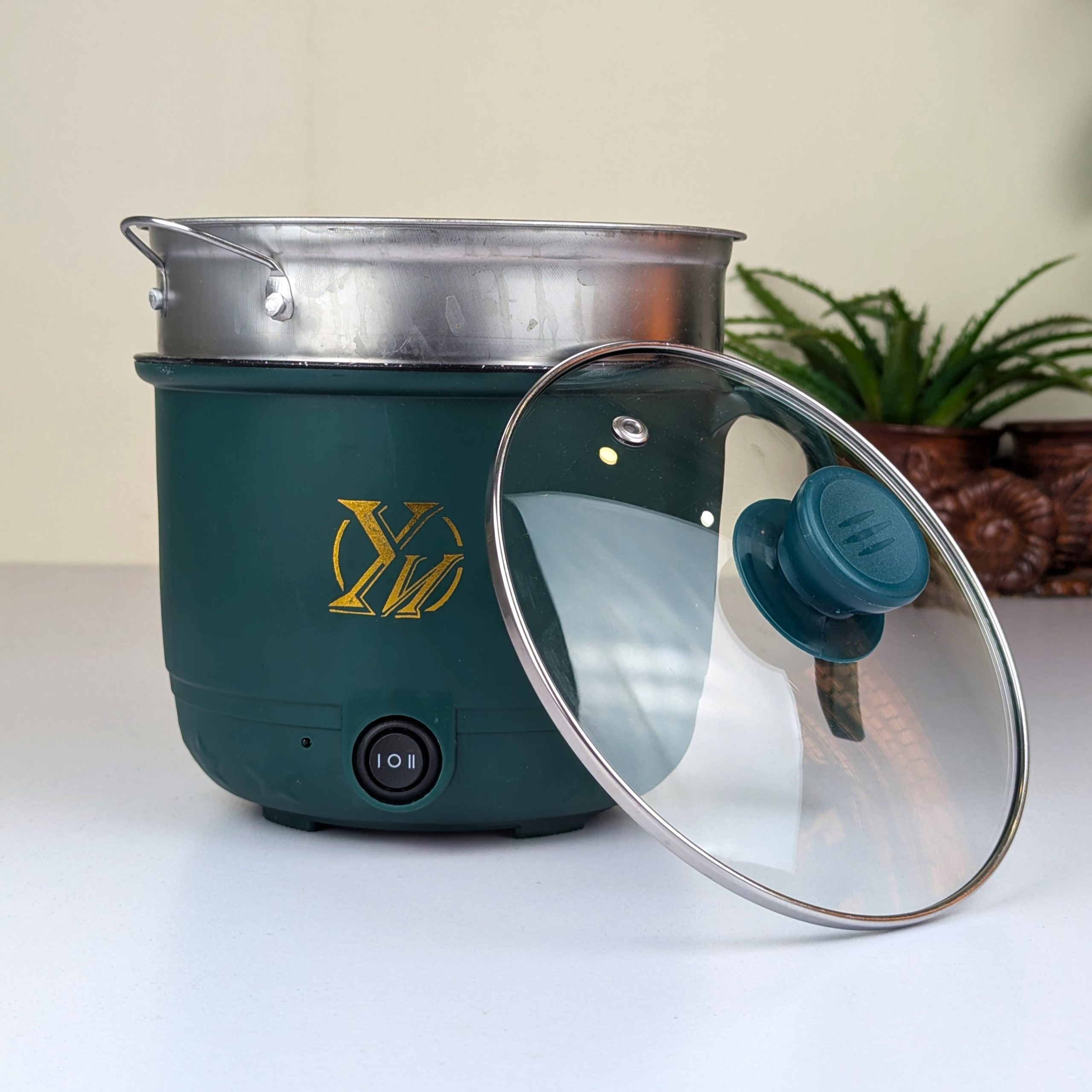 Electric Panci Mini Non-Stick Cooking Pot – 600W Multi-Functional Electric Cooker with Glass Lid & Steamer for Hostel, Bachelor & Small Kitchens - Image 5
