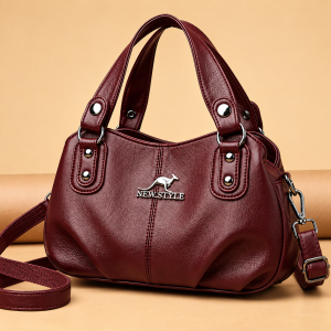 Premium Multi-Compartment Designer Handbag - Maroon