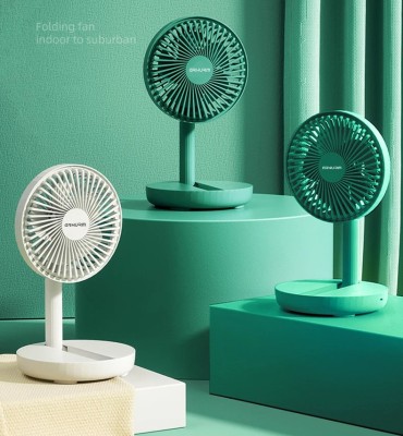 HCZ21 5-Inch Rechargeable Folding Fan (Green) – Portable Telescopic Desk Fan with 2000mAh Battery, 1.5-4 Hours Backup, Micro USB Charging & Compact Design - Image 7