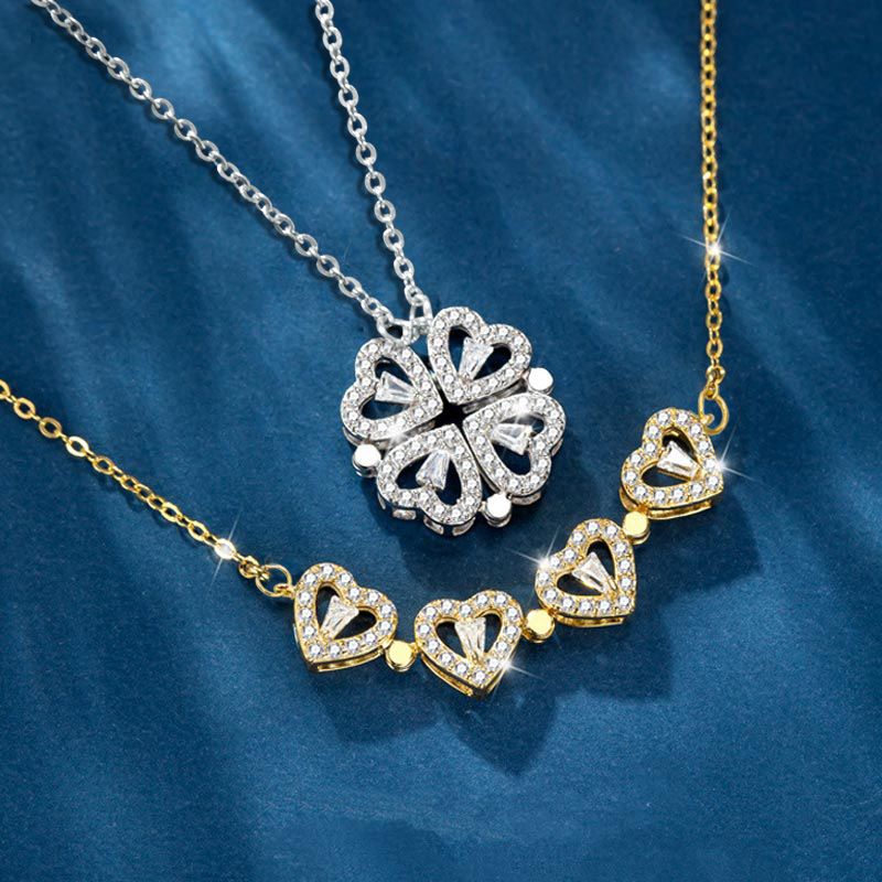 Love Heart Magnetic Pendant Chain Necklace - Image 5