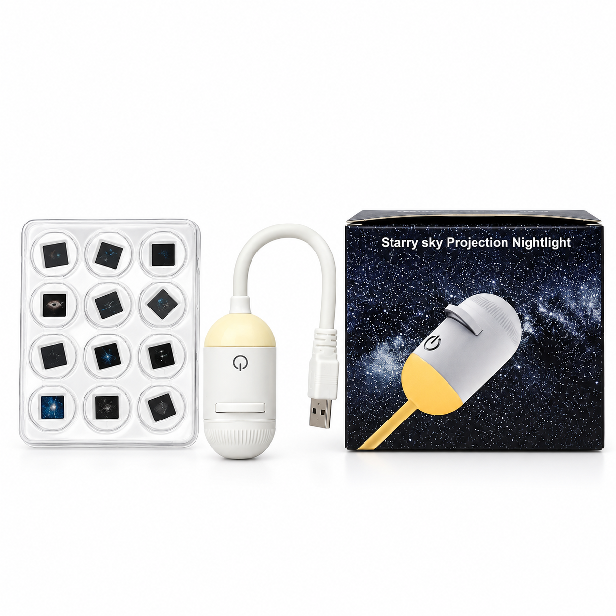 2-in-1 USB Mini Galaxy Star Projector & Bedside Night Light with 360° Flexible Design & 12 Interchangeable Disks - Image 2
