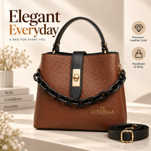 Synthetic Leather Women's Satchel Bag – Stylish Ladies Purse Handbag & Sling Bag with Elegant Matte Finish, Woven Design & Attached Chic Scarf for Office, Party & Daily Outings