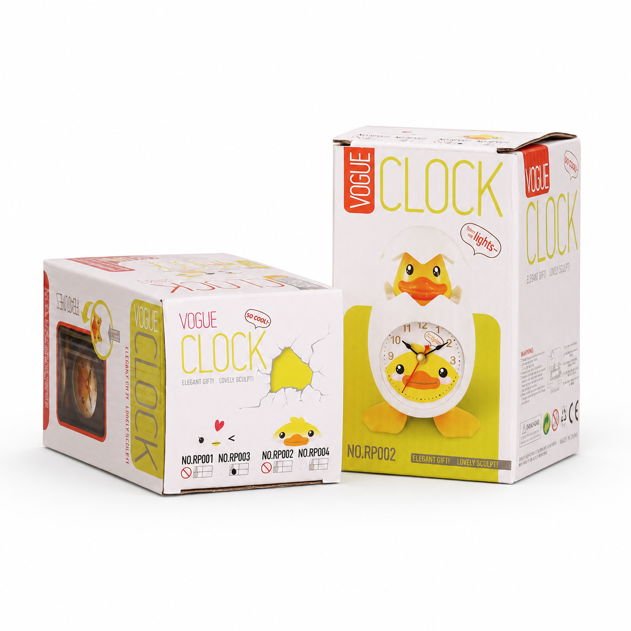 Cute Duck Egg Shell Cartoon Alarm Clock – Kids Desk & Bedroom Table Clock with Night Light - Image 3