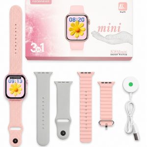KW68 Mini ladies Smartwatch with Bluetooth Call & 3 Straps -