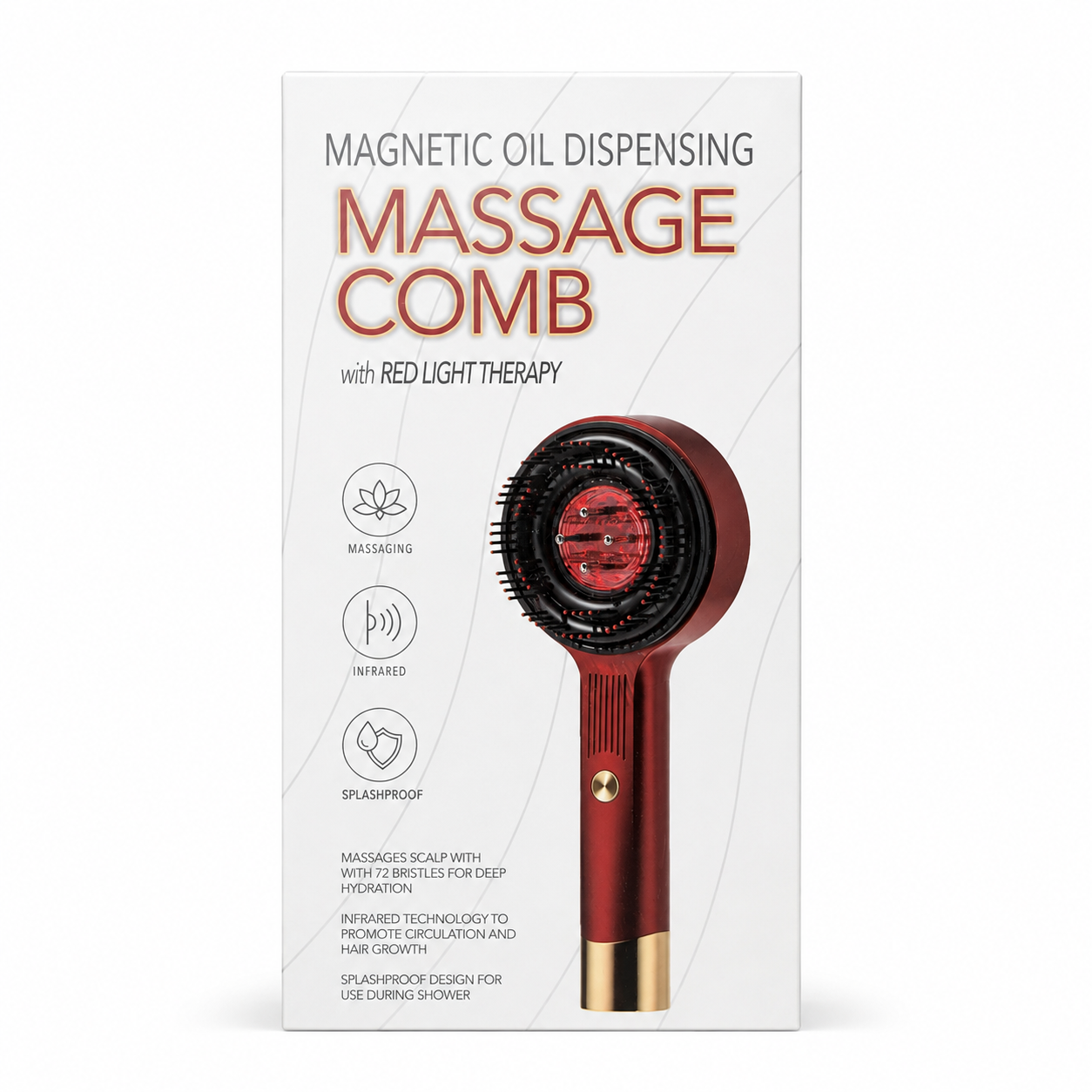 Magnetic Oil Dispensing Massage Comb (with Red Light Therapy) - Image 6