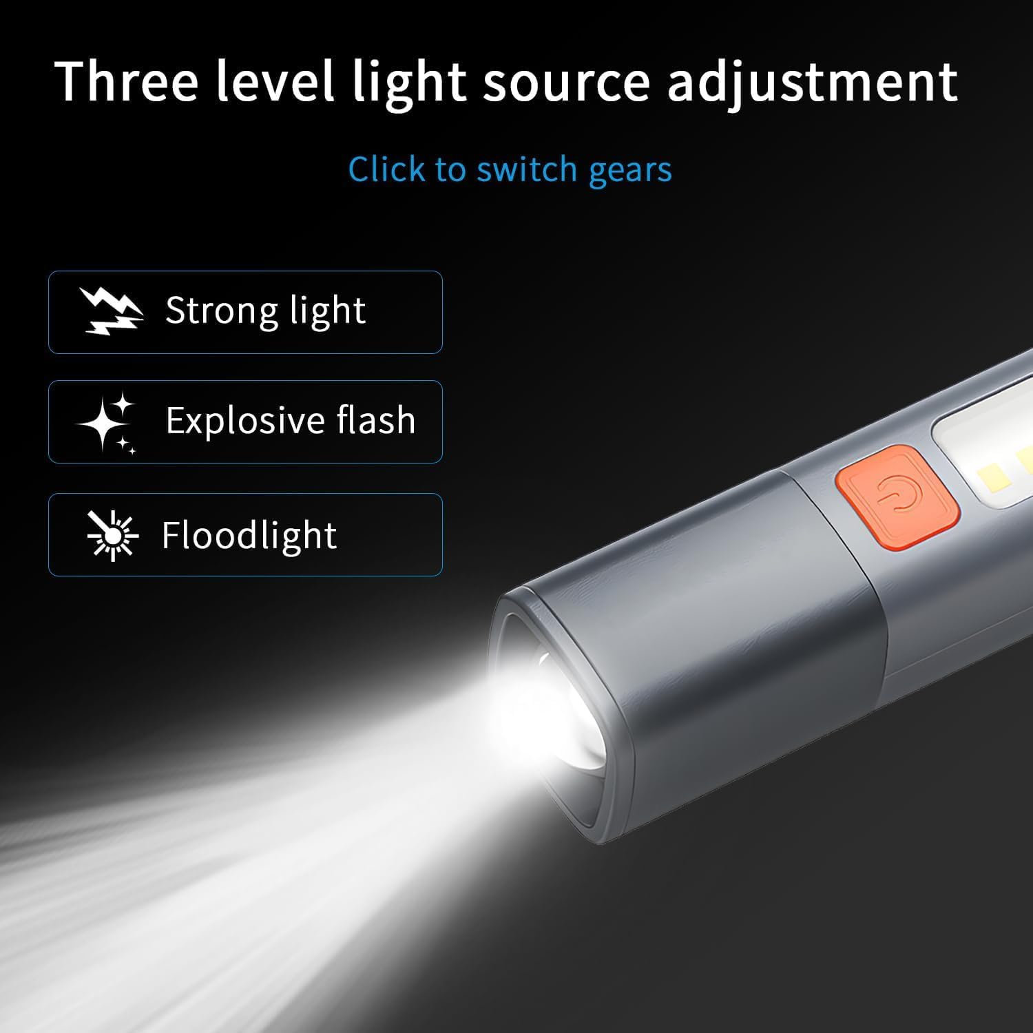 High Power LED Portable COB Zoomable Flashlight – USB Rechargeable Waterproof Mini Torch with Multi-Bright Modes, Backup Battery & Adjustable Focus for Outdoor & Emergency - Image 4