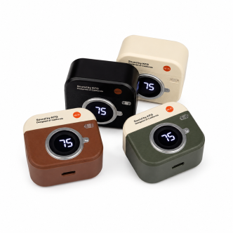 Q86 Retro Camera Design True Wireless Earbuds – Bluetooth 5.4 TWS with Leather Texture, Digital LED Display, Low Latency Gaming & ENC Noise Reduction - Image 7