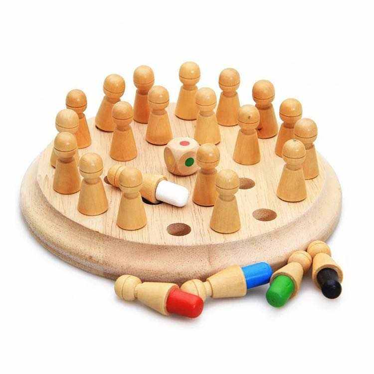 Wooden Tabletop Color Memory Chess Game || CHILDREN'S Early Educational Toys - Image 2