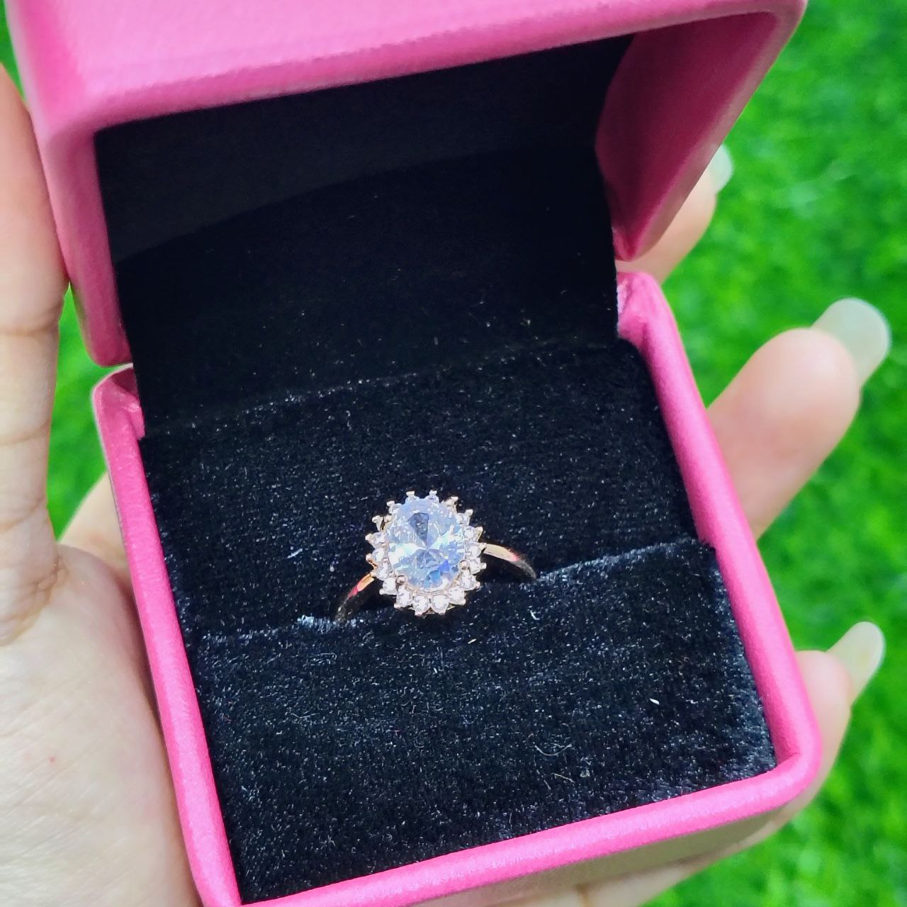 Classic Crystal Crown Ring – Golden Finish - Image 3