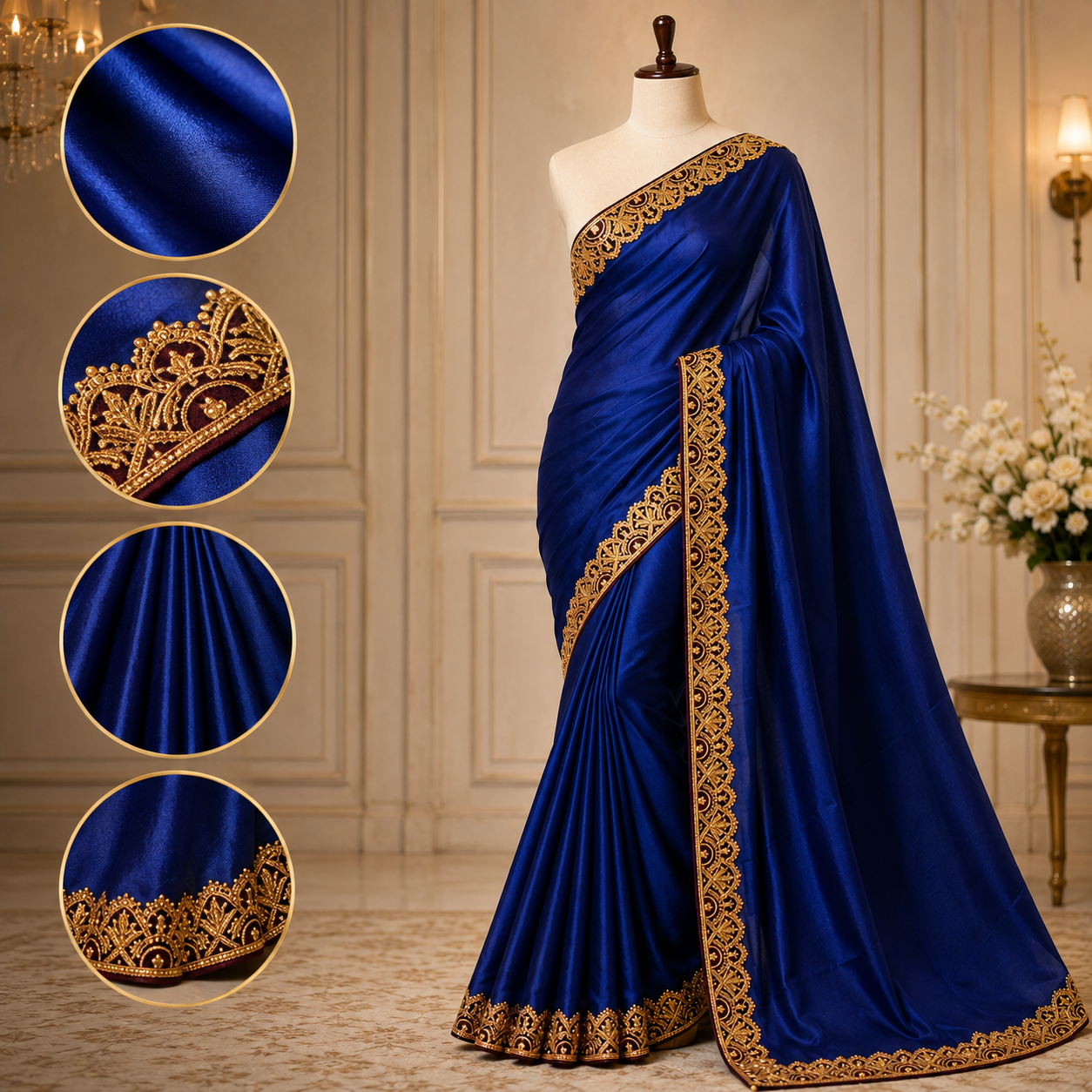 Premium Dupion Silk Saree with Blouse Piece | Soft & Elegant Traditional Wear for Wedding, Eid & Party - Image 2