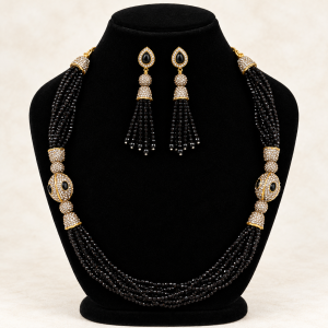 Premium Turkish Crystal and Antique Ball Necklace Set