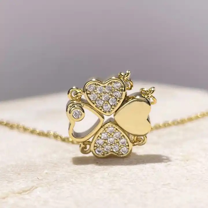 Love Heart Magnetic Pendant Chain Necklace - Image 3