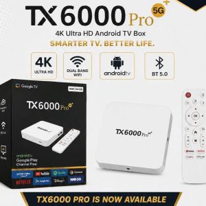 TX6000 Pro 5G Google TV Box | Android 15.0 | 16GB RAM + 256GB Storage | 4K Ultra HD