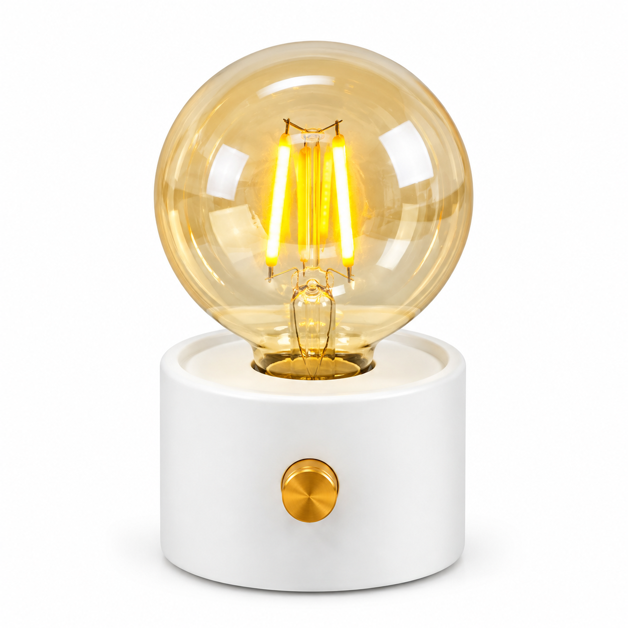 Vintage Edition LED Bulb Night Light – Rechargeable Cordless Art Classics Table Lamp with Dimmable Rotary Knob & Warm Ambient Glow for Bedroom & Home Decor - Image 3