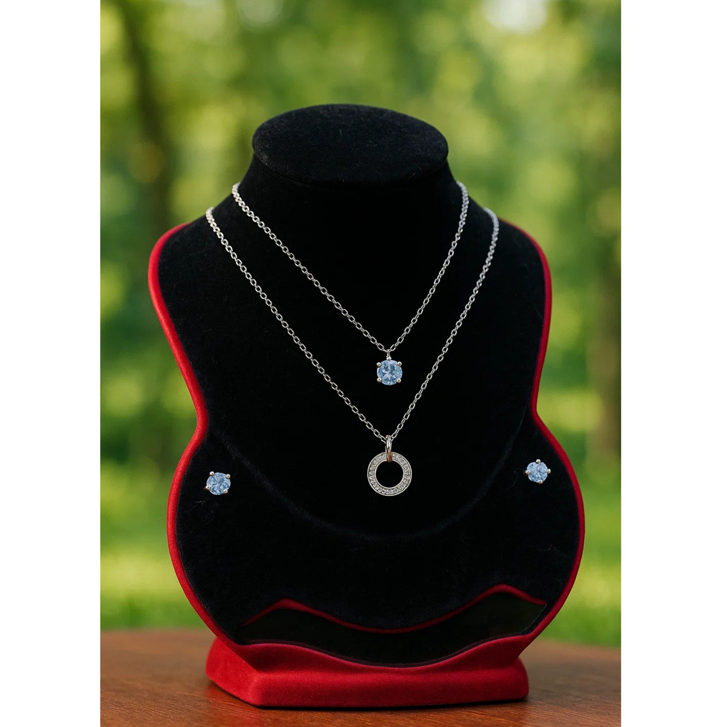 Necklace With Matching Radiant Crystal Stud Earrings. - Image 3