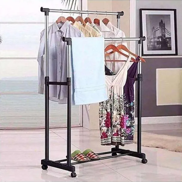 Double Pole Cloth Hanger Stainless Steel - Image 2