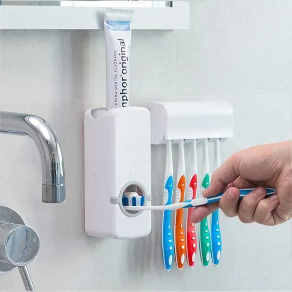 Bathroom Accessories Toothpaste Dispenser Automatic Toothpaste Squeezer And Toothbrush Holder Set Bathroom Tools - 1Pc
