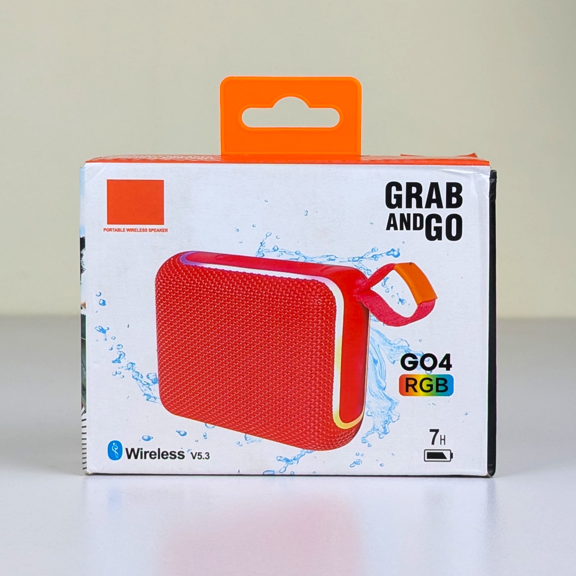 GRAB & GO 4 Portable Wireless Bluetooth Speaker – IPX7 Waterproof, RGB Light Effect, Bluetooth 5.3, 7H Battery Life & Compact Outdoor Speaker with Handy Strap - Image 7