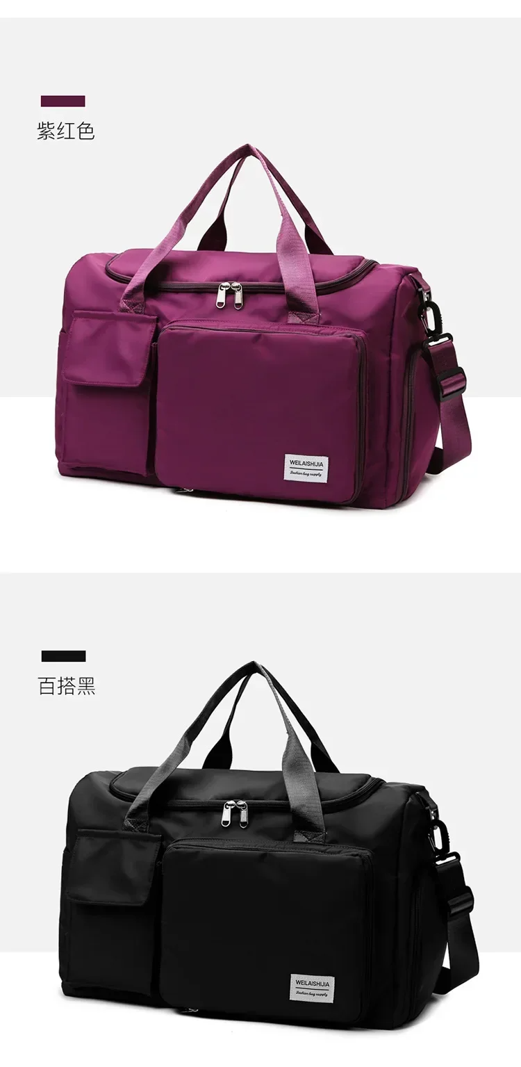 Fashionable Large Capacity Travel & Gym Bag - Black - Image 6