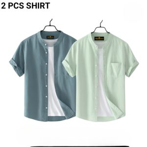 Fashionable casual  Half Sleeve shirt for men  ( Mint + Ash )