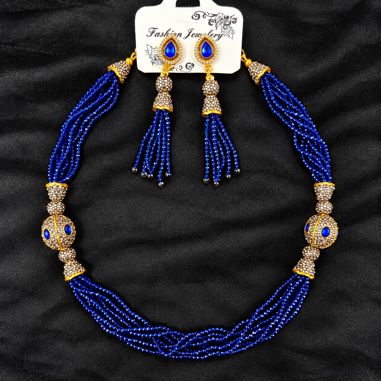 Premium Turkish Crystal and Antique Ball Necklace Set - Image 2