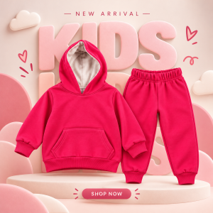 Super Soft Cotton Fleece Baby Hoodie – Warm & Skin-Friendly Winter Wear for (Boys & Girls)