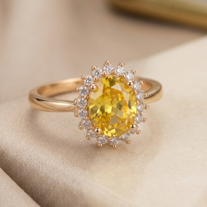 Luminous Embrace Brilliant Center Stone with Twisted Band Womens Ring