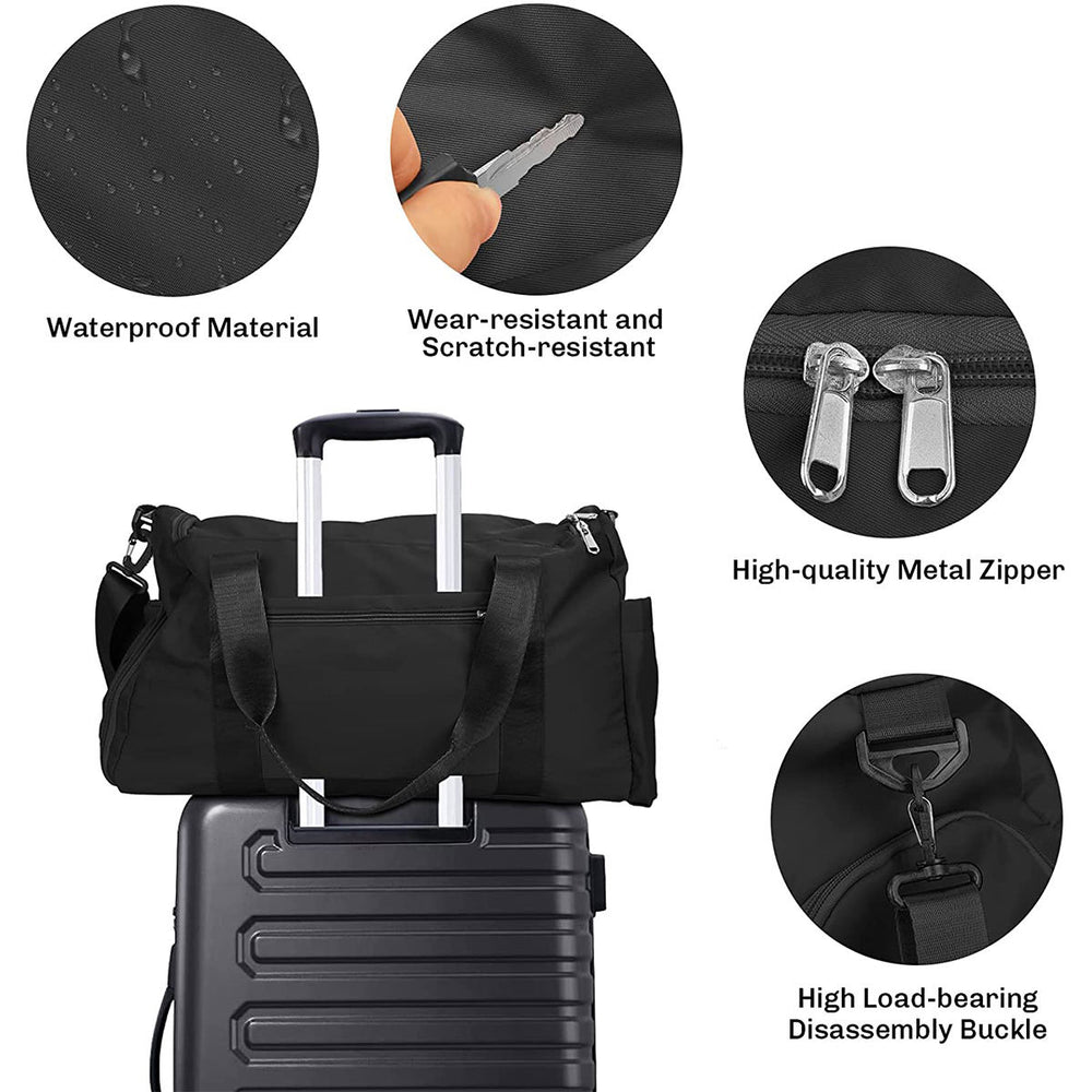 Fashionable Large Capacity Travel & Gym Bag - Black - Image 5