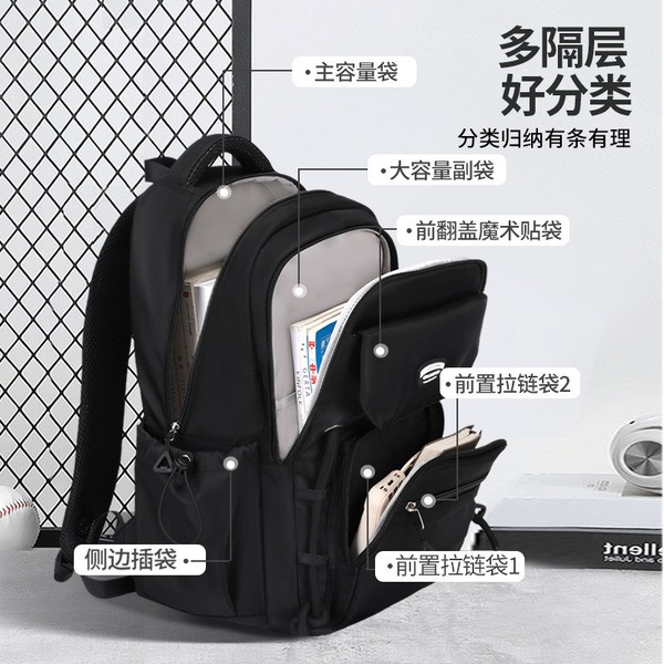 Stain-Resistant Waterproof School & College Backpack – Durable Nylon Softback Daypack with 20-35L Large Capacity, Multiple Compartments & Premium Zippers (22x14x07 Inch) - Image 5