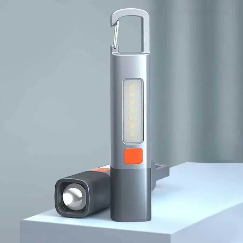 High Power LED Portable COB Zoomable Flashlight – USB Rechargeable Waterproof Mini Torch with Multi-Bright Modes, Backup Battery & Adjustable Focus for Outdoor & Emergency - Image 2