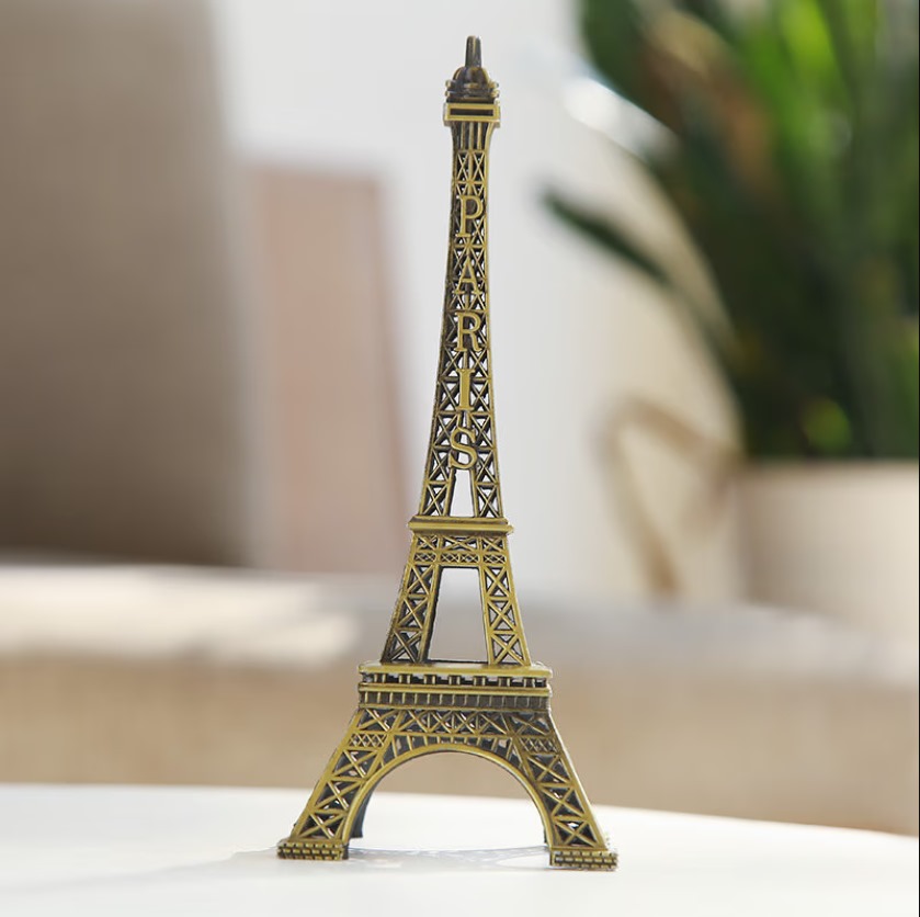Classic Bronze Finish Metal Eiffel Tower Showpiece – 10-Inch Vintage Paris Landmark Statue, Elegant Home & Office Decor, Aesthetic Room Ornament & Content Creation Photography Prop - Image 4