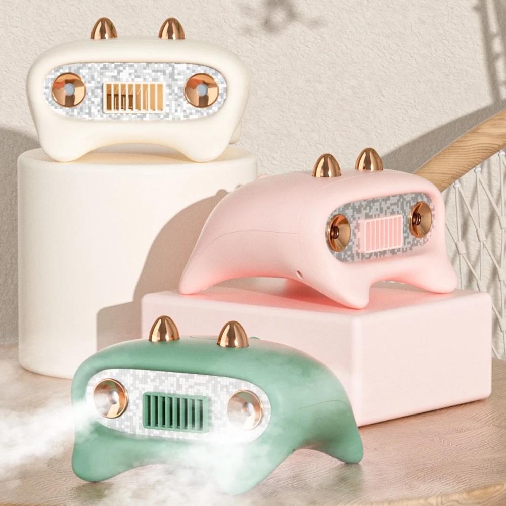 Cute Cat Ear Dual Spray Humidifier & Desktop Fan – Portable USB Rechargeable Air Cooling Mist Diffuser with Soft Ambient Light for Home & Office - Image 2